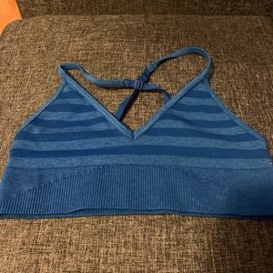 Lululemon blue striped sports bra